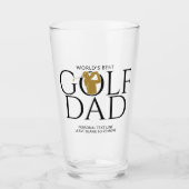 Trendy Cooler "BEST GOLF VATER DER WELT" Gold Pint Glas (Vorderseite)