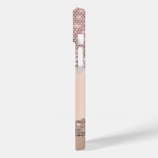Trendy Copper Diamonds Monogram Case-Mate iPhone Hülle (Rückseite / Links)