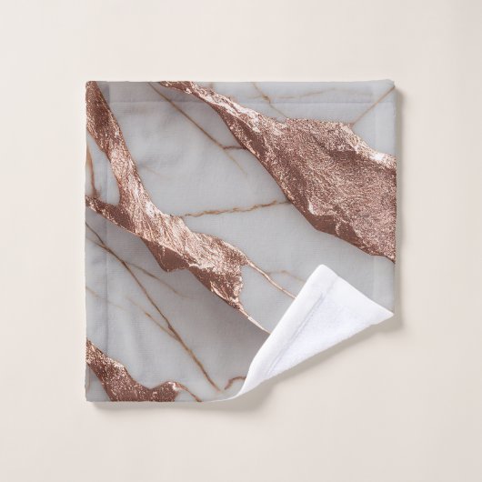 Trendy Copper Glitzer Marmor Badhandtuch Set (Waschlappen)
