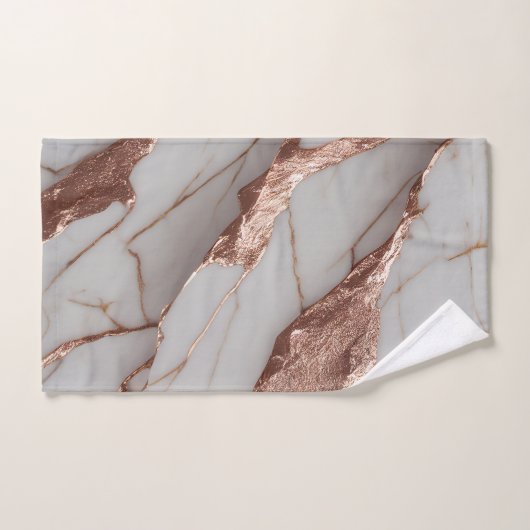 Trendy Copper Glitzer Marmor Badhandtuch Set (Handtuch)