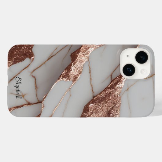 Trendy Copper Glitzer Marmor Case-Mate iPhone Hülle (Rückseite (Horizontal))