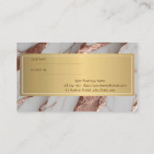 Trendy Copper Glitzer Marmor Empfehlungskarte (Rückseite)