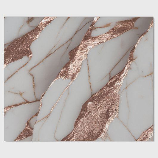 Trendy Copper Glitzer Marmor Geschenkpapier (Flach)