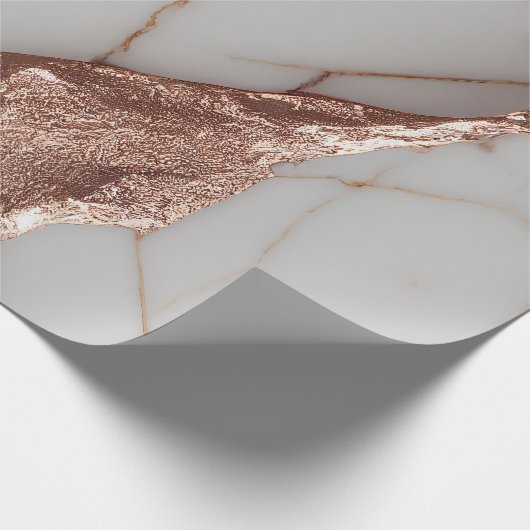 Trendy Copper Glitzer Marmor Geschenkpapier (Ecke)