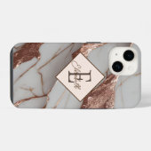 Trendy Copper Glitzer Marmor iPhone Hülle (Rückseite (Horizontal))