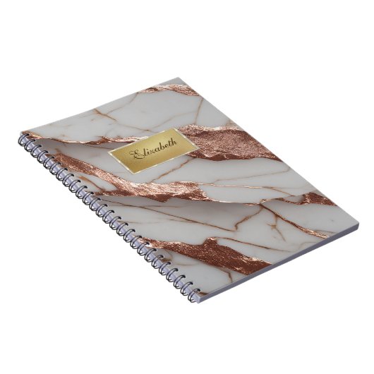 Trendy Copper Glitzer Marmor Notizblock (Rechte Seite)