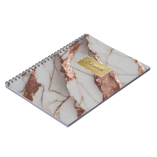 Trendy Copper Glitzer Marmor Notizblock (Linke Seite)