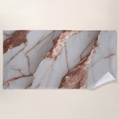 Trendy Copper Glitzer Marmor Strandtuch (Vorderseite)