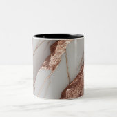 Trendy Copper Glitzer Marmor Zweifarbige Tasse (Mittel)