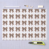 Trendy Coquette Bow Muster Mocha Brown Seidenpapier (Handwerk)