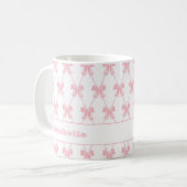Trendy Coquette Bridesmaid Pink Bow Kaffeetasse (Vorderseite Links)