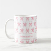 Trendy Coquette Bridesmaid Pink Bow Kaffeetasse (Links)