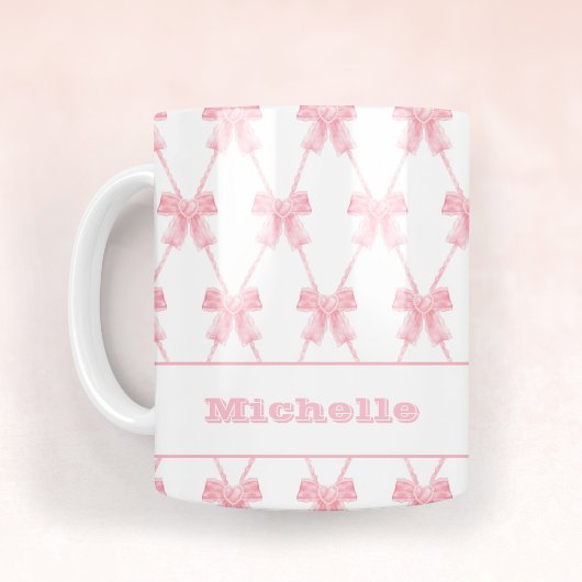 Trendy Coquette Bridesmaid Pink Bow Kaffeetasse