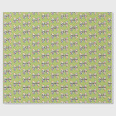 Trendy Coquette farbenfrohe grüne Bow Muster Geschenkpapier (Flach)
