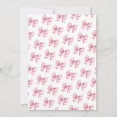 Trendy Coquette Pink Blush Bow Sweet 16 Party Einladung (Rückseite)