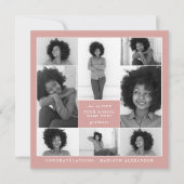 Trendy Coral Foto Collage Graduation Party Einladung (Vorderseite)