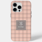 Trendy Coral Grau iPhone Hülle Klar Monogramm Gesc (Rückseite)