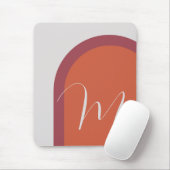 Trendy Coral Magenta Pink Arch mit Monogramm Mousepad (Mit Mouse)