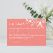 Trendy Coral Magnolia Blume Bloom | HochzeitsrSVP RSVP Karte (Stehend Vorderseite)