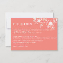 Trendy Coral Magnolia Blume Bloom | HochzeitsrSVP RSVP Karte