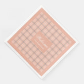 Trendy Coral Napkins Personalized Plaid Table Set Serviette (Ecke)