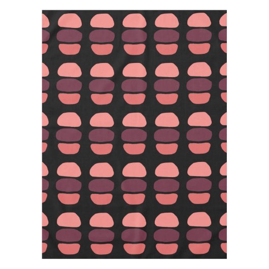 Trendy Coral Pink Circular Künstlerisch Geometric Tischdecke (Vorderseite)