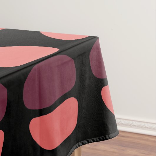 Trendy Coral Pink Circular Künstlerisch Geometric Tischdecke (Beispiel)