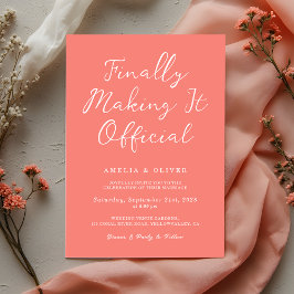 Trendy Coral Pink Script calligraphy Modern Weddin Einladung