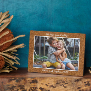 Trendy Cork Personalisiert Name Foto Plaque Fotoplatte
