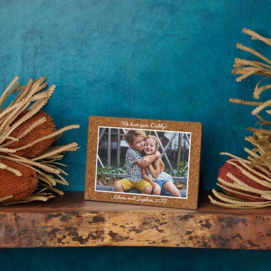 Trendy Cork Personalisiert Name Foto Plaque Fotoplatte (Seite)