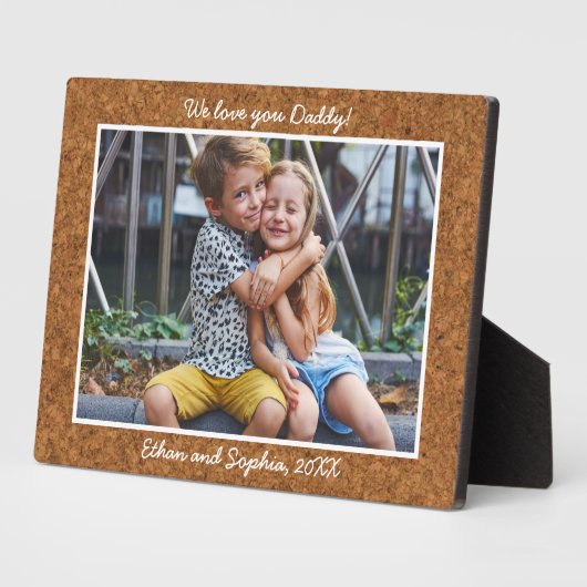 Trendy Cork Personalisiert Name Foto Plaque Fotoplatte (Seite)
