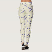 Trendy Cornsilk White Womens Tennis Pattern Leggings (Rückseite)