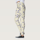 Trendy Cornsilk White Womens Tennis Pattern Leggings (Links)