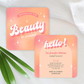 Trendy Cosmetologin Lashes Retro Girly Beauty Quadratische Visitenkarte