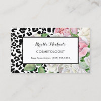Trendy Cosmetologin Leopard Print Pink Floral