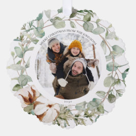 Trendy Cotton Winter Frohe Weihnachts Foto Wreath Ornament Karte