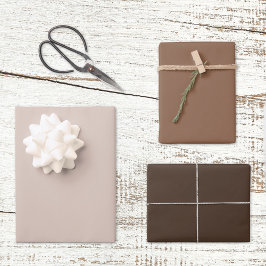 Trendy Country Rustic Brown Solid Color Geschenkpapier Set