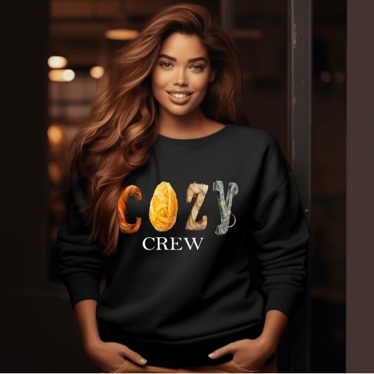 Trendy "COZY CREW" Saisonale Herbst-Winter Sweatshirt