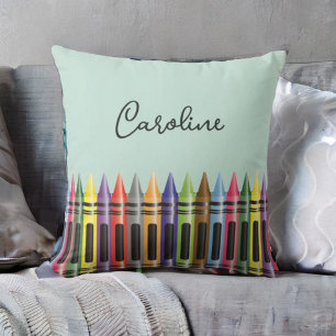 Trendy Crayon Kids Bedroom Green Black Script Kissen