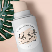 Trendy Cream Watercolor Script Lash Bath Cleanser