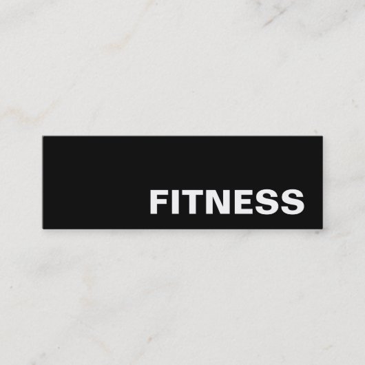 Trendy Creative Black Fitness Sport Business Card Mini Visitenkarte (Vorderseite)