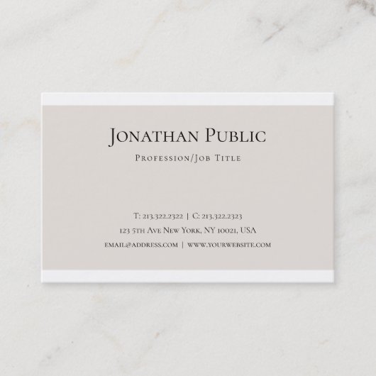 Trendy Creative Clean Design Moderner Schlichter L Visitenkarte (Vorderseite)