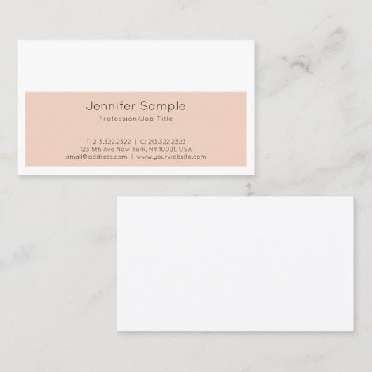 Trendy Creative Design Moderne Sleek Schlicht Luxu Visitenkarte (Vorne/Hinten)