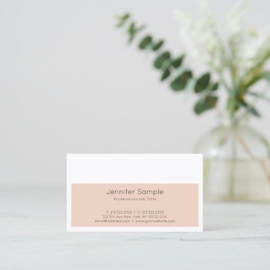 Trendy Creative Design Moderne Sleek Schlicht Luxu Visitenkarte (Stehend Vorderseite)