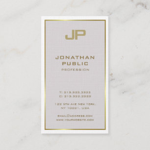 Trendy Creative Gold Mit Monogramm Minimalistisch  Visitenkarte