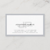 Trendy Creative Mit Monogramm Schlicht Beruflich Visitenkarte (Rückseite)