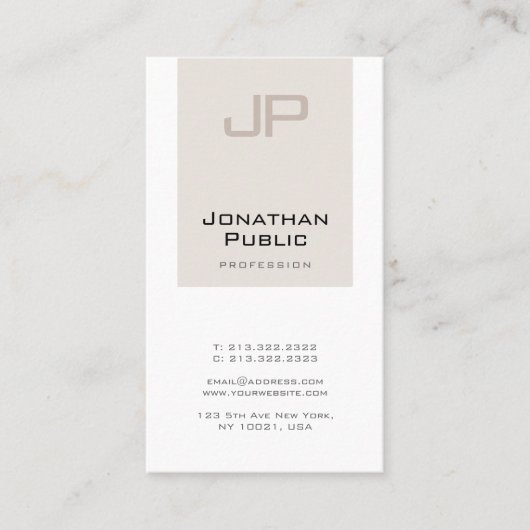 Trendy Creative Monogram Beruflich Sleek Schlicht Visitenkarte (Vorderseite)