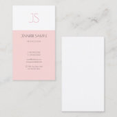 Trendy Creative Monogram Sleek Graphic Design Pink Visitenkarte (Vorne/Hinten)
