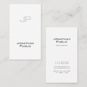 Trendy Creative Monogram Sleek Luxus Design Visitenkarte (Vorne/Hinten)