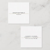 Trendy Creative Simple Design Gold White Template Quadratische Visitenkarte (Vorne/Hinten)